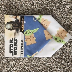 New, 2-pack, Pet Bandana 17.5"x17.5" Star Wars The Mandalorian Blue Yoda Grogu